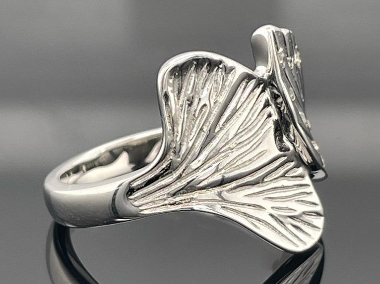 RING AUS 925/- SILBER RHODINIERT MIT ZIRKON ( GES. CA.0,11 ct.)