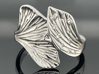 RING AUS 925/- SILBER RHODINIERT MIT ZIRKON ( GES. CA.0,11 ct.)