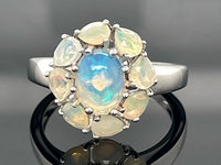 RING AUS 925/- SILBER VERGOLDET MIT ÄTHIOP. OPAL