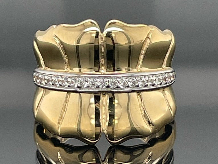 RING AUS 925/- SILBER VERGOLDET MIT ZIRKON