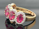 RING AUS 925/- SILBER VERGOLDET MIT SAMBIA RUBIN & ZIRKON