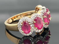 RING AUS 925/- SILBER VERGOLDET MIT SAMBIA RUBIN & ZIRKON