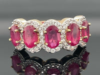 RING AUS 925/- SILBER VERGOLDET MIT SAMBIA RUBIN & ZIRKON