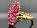RING AUS 925/- SILBER VERGOLDET MIT RUBIN
