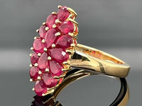 RING AUS 925/- SILBER VERGOLDET MIT RUBIN