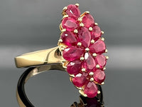 RING AUS 925/- SILBER VERGOLDET MIT RUBIN