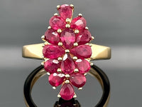 RING AUS 925/- SILBER VERGOLDET MIT RUBIN
