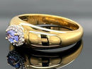 RING AUS 925/- SILBER VERGOLDET MIT TANSANIT & ZIRKON