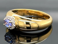 RING AUS 925/- SILBER VERGOLDET MIT TANSANIT & ZIRKON