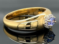 RING AUS 925/- SILBER VERGOLDET MIT TANSANIT & ZIRKON