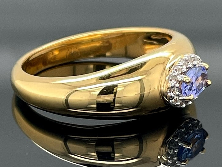 RING AUS 925/- SILBER VERGOLDET MIT TANSANIT & ZIRKON