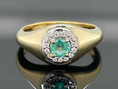 RING AUS 925/- SILBER VERGOLDET MIT SAMBIA SMARAGD & ZIRKON