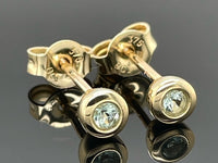 OHRSTECKER AUS 375/- GELBGOLD MIT PARAIBA-TURMALIN (GES.CA.0,12CT.)