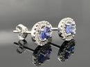 OHRSTECKER AUS 925/- SILBER RHODINIERT MIT TANSANIT & ZIRKON
