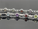 ARMBAND 925/-SILBER RHODINIERT MIT MULTI EDELSTEIN