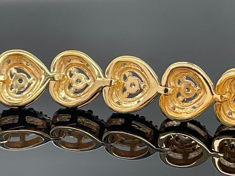 ARMBAND 925/-SILBER BICOLOR MIT DIAMANTEN (GES. CA. 0,54 ct.)