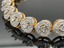 ARMBAND 925/-SILBER BICOLOR MIT DIAMANTEN (GES. CA. 0,54 ct.)