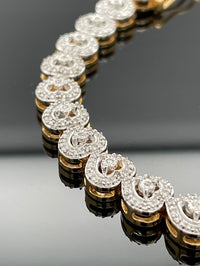 ARMBAND 925/-SILBER BICOLOR MIT DIAMANTEN (GES. CA. 0,54 ct.)