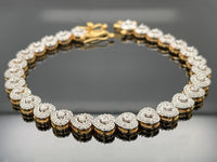 ARMBAND 925/-SILBER BICOLOR MIT DIAMANTEN (GES. CA. 0,54 ct.)