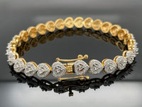 ARMBAND 925/-SILBER BICOLOR MIT DIAMANTEN (GES. CA. 0,54 ct.)
