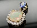 ANHÄNGER AUS 925/- SILBER VERGOLDET MIT ÄTHIOP. OPAL, TANSANIT & ZIRKON