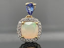 ANHÄNGER AUS 925/- SILBER VERGOLDET MIT ÄTHIOP. OPAL, TANSANIT & ZIRKON