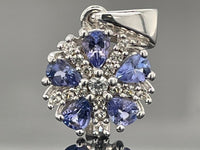 ANHÄNGER AUS 925/- SILBER RHODINIERT MIT TANSANIT & ZIRKON