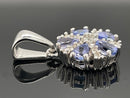 ANHÄNGER AUS 925/- SILBER RHODINIERT MIT TANSANIT & ZIRKON