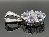 ANHÄNGER AUS 925/- SILBER RHODINIERT MIT TANSANIT & ZIRKON