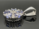 ANHÄNGER AUS 925/- SILBER RHODINIERT MIT TANSANIT & ZIRKON