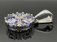 ANHÄNGER AUS 925/- SILBER RHODINIERT MIT TANSANIT & ZIRKON