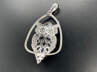 "EULE" ANHÄNGER AUS 925/- SILBER RHODINIERT MIT AMETHYST & ZIRKON