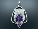"EULE" ANHÄNGER AUS 925/- SILBER RHODINIERT MIT AMETHYST & ZIRKON