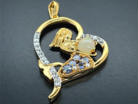 ANHÄNGER AUS 925/- SILBER VERGOLDET MIT ÄTHIOP. OPAL ,TANSANIT & ZIRKON