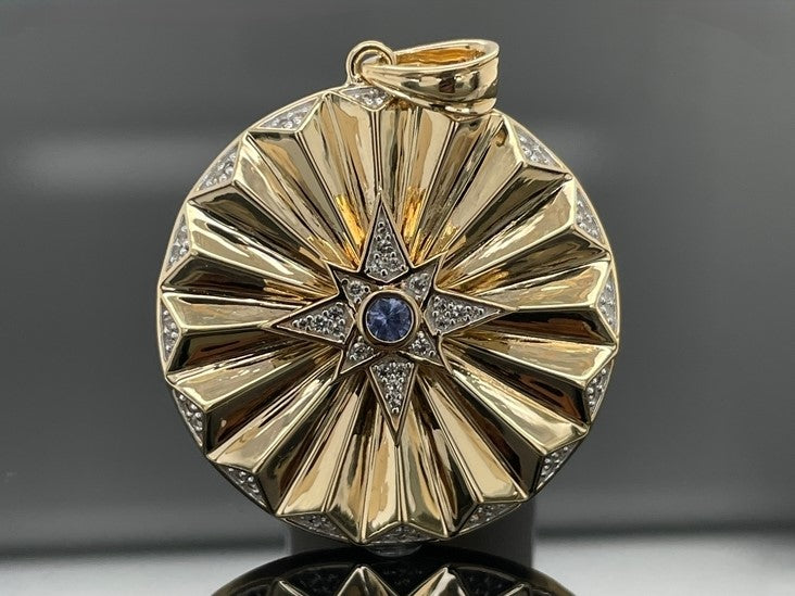 ANHÄNGER AUS 925/- SILBER VERGOLDET MIT TANSANIT & WEIßTOPAS