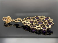 ANHÄNGER AUS 925/- SILBER BICOLOR MIT AMETHYST & ZIRKON