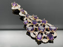 ANHÄNGER AUS 925/- SILBER BICOLOR MIT AMETHYST & ZIRKON
