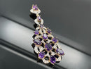 ANHÄNGER AUS 925/- SILBER BICOLOR MIT AMETHYST & ZIRKON