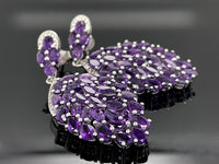 OHRSTECKER AUS 925/- SILBER RHODINIERT MIT AMETHYST & ZIRKON