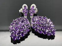 OHRSTECKER AUS 925/- SILBER RHODINIERT MIT AMETHYST & ZIRKON