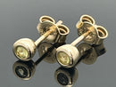 OHRSTECKER AUS 375/- GELBGOLD MIT PALLASIT ( GES. CA. 0,120 ct.)