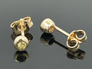 OHRSTECKER AUS 375/- GELBGOLD MIT PALLASIT ( GES. CA. 0,120 ct.)