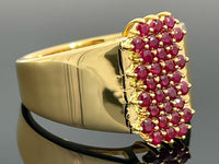 RING AUS 925/- SILBER VERGOLDET MIT RUBIN