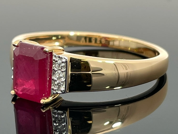 RING AUS 925/- SILBER VERGOLDET MIT SAMBIA RUBIN & ZIRKON