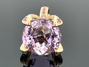 CLIP ANHÄNGER AUS 375/- GELBGOLD MIT AMETHYST & RHODOLITH