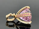 CLIP ANHÄNGER AUS 375/- GELBGOLD MIT AMETHYST & RHODOLITH