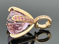 CLIP ANHÄNGER AUS 375/- GELBGOLD MIT AMETHYST & RHODOLITH