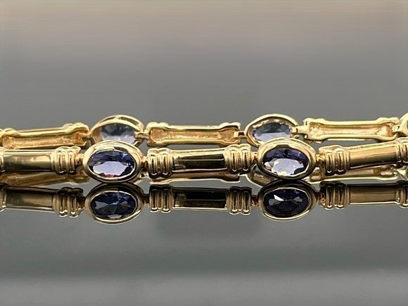 ARMBAND 925/-SILBER VERGOLDET MIT TANSANIT AAAA (GES. CA.2,64 ct.)