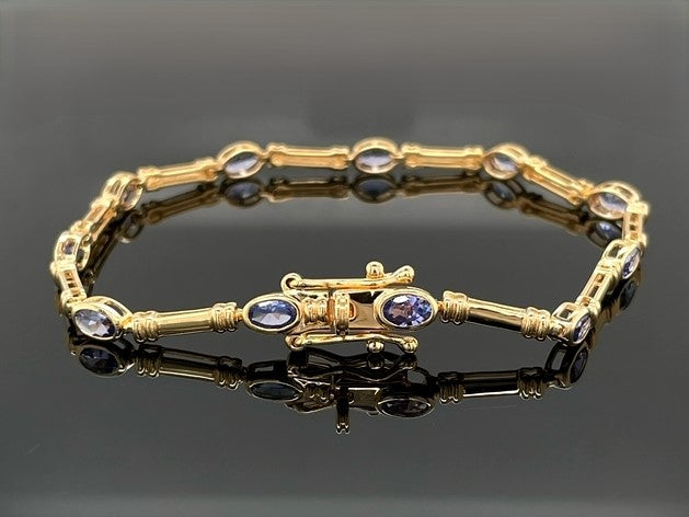 ARMBAND 925/-SILBER VERGOLDET MIT TANSANIT AAAA (GES. CA.2,64 ct.)