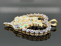 ANHÄNGER AUS 925/- SILBER VERGOLDET MIT ÄTHIOP. OPAL ,TANSANIT AAA & ZIRKON